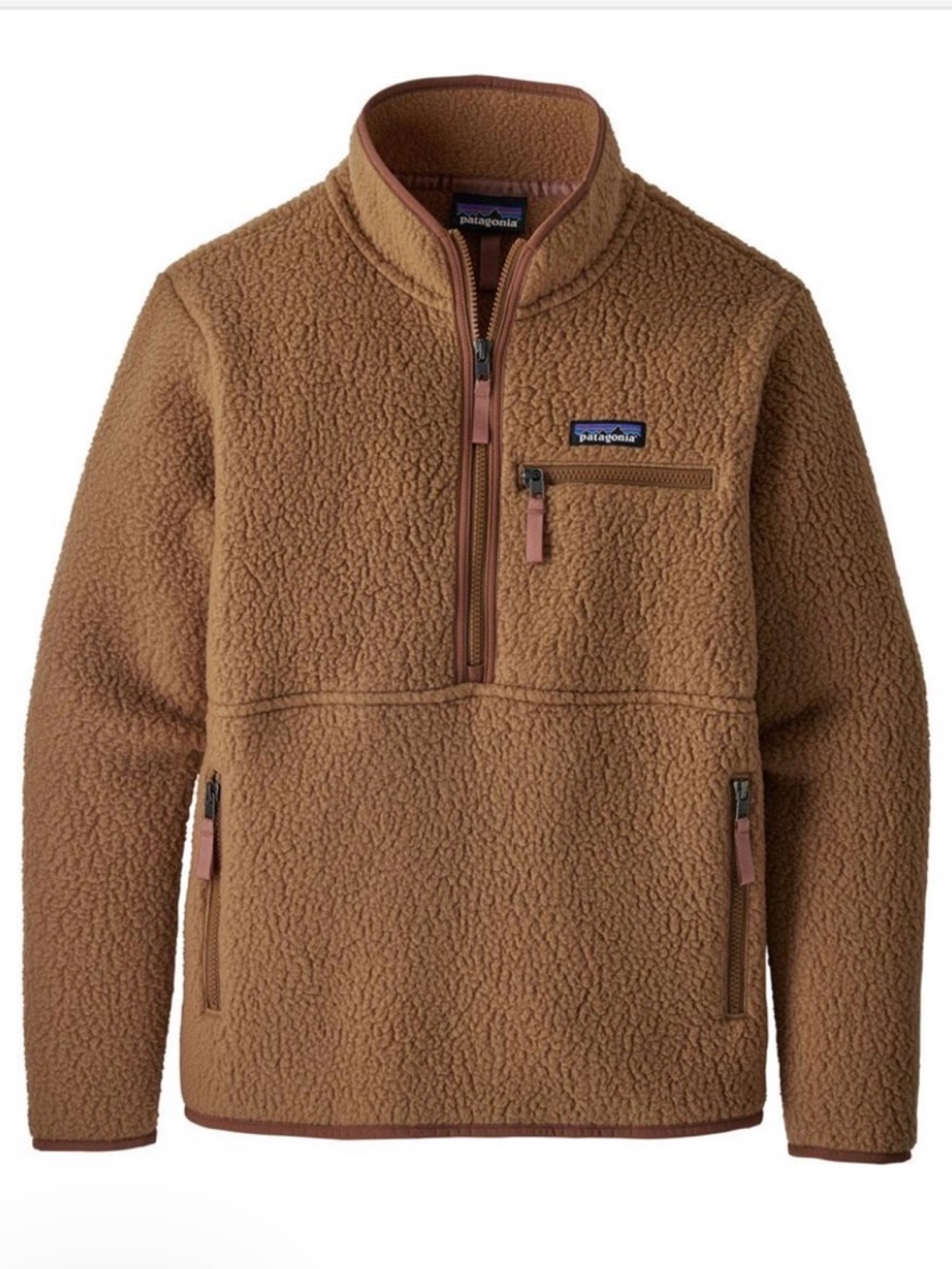 PATAGONIA BEECH BROWN RETRO PILE MARSUPIAL PULLOVER WOMEN'S MEDIUM